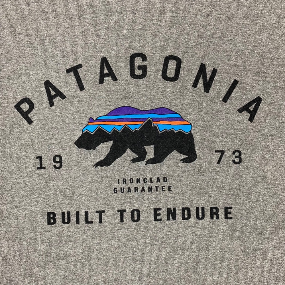 Patagonia Uprisal Crew Fitz Roy Bear Graphic Regular Fit Sweatshirt Women L Gray - Picture 3 of 9